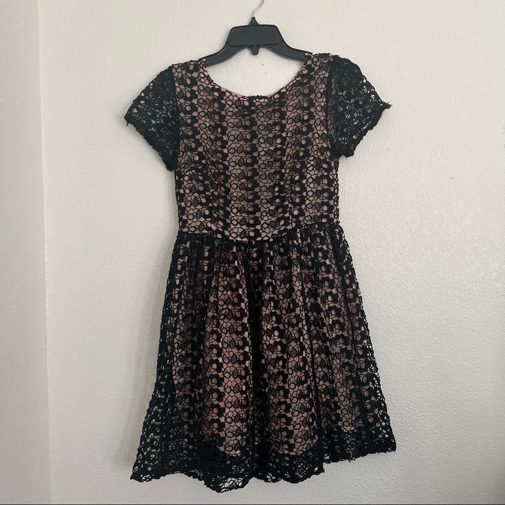 Topshop Black Lace Mini Dress. Size 4.